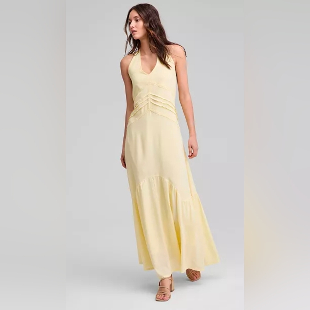 Women's Pintuck-Pleat Halter Maxi Dress